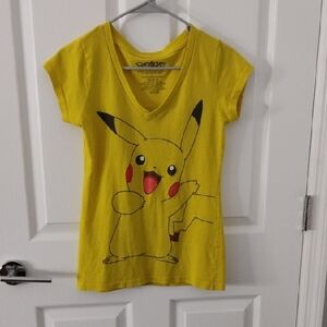 Yellow Pikachu Graphic Tee for Kids